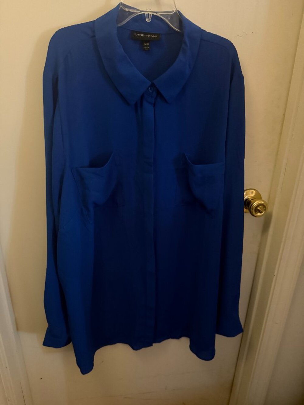 Lane Bryant Royal Blue Longed-Sleeved Blouse  W26/28